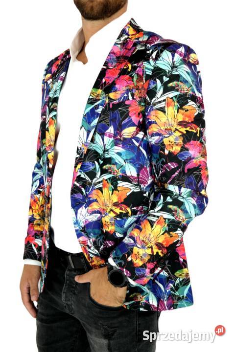 GIOVANNI PERA Marynarka Męska D609 Kolorowa Ostrów Wielkopolski