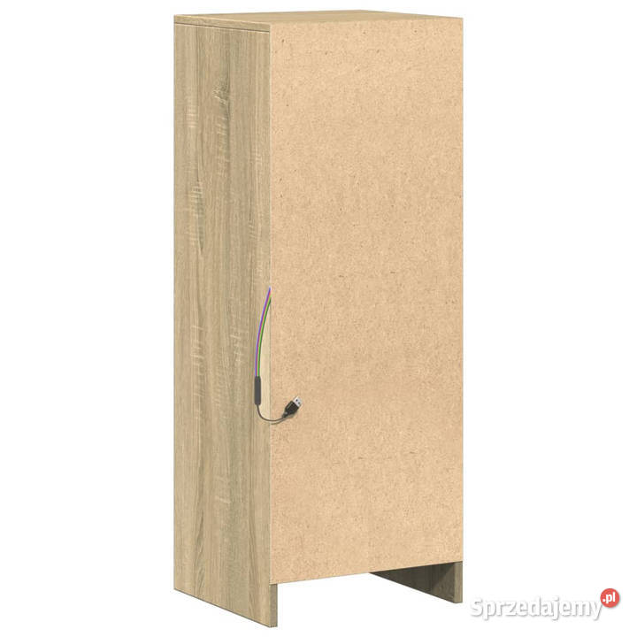 Szafka z LED dąb sonoma 38x34x100 materiał