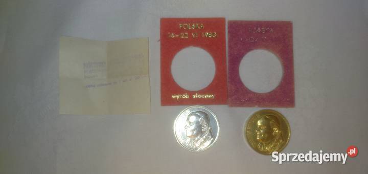 2 Medale złoc i posrebrz Joannes Paulus II 1622 Katowice