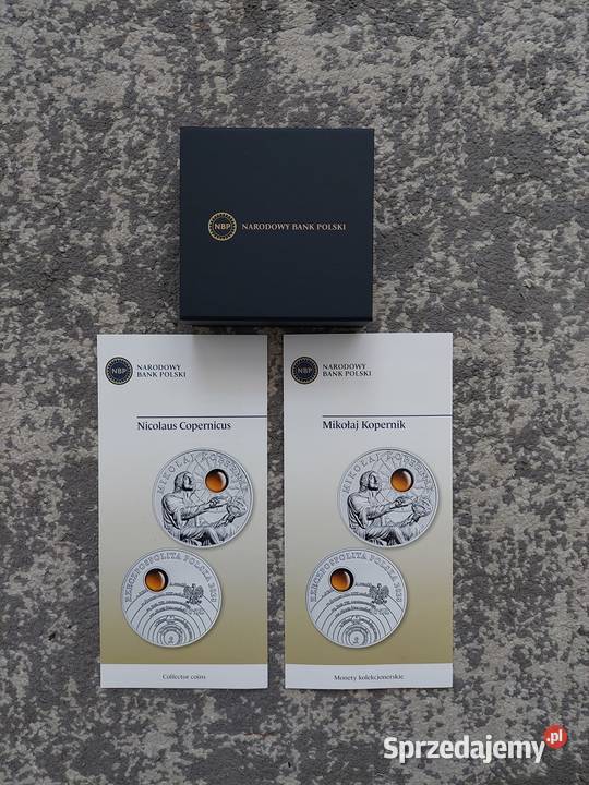 Moneta M Kopernik z bursztynem2xfoldery ENG Warszawa