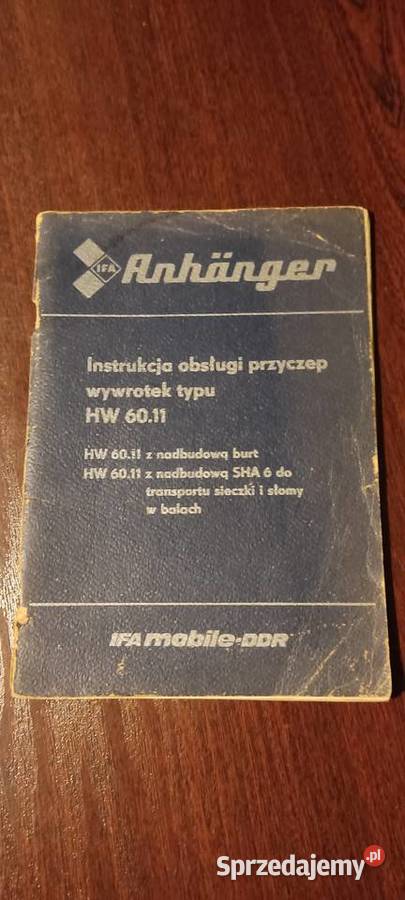 instrukcja obsługi przyczepa hw 6011 oryginał lubelskie
