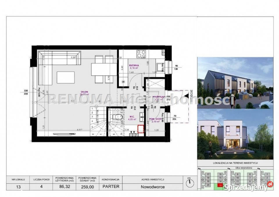 Dom szeregowy na sprzedaż Supraśl Aleja 86.32m2 podlaskie