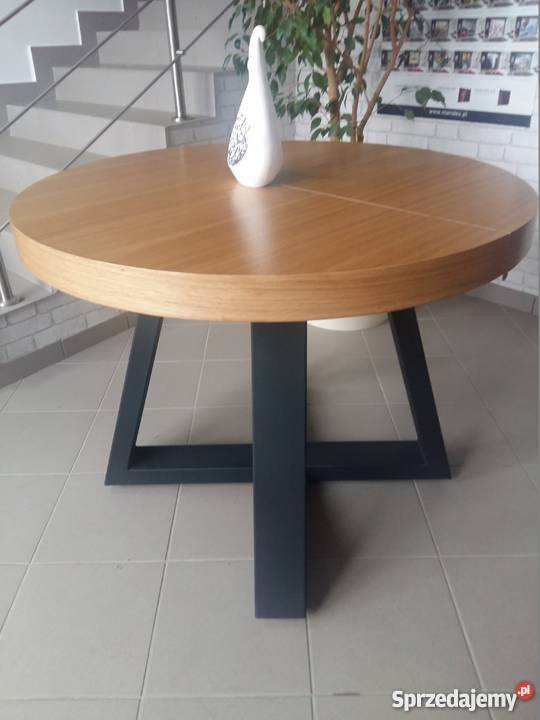 Stół okrągły dębowy LOFT loftowy lite drewno 90cm podkarpackie Jasionów sprzedam