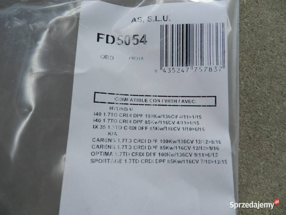 filtr cząsteczek stałych FD5054 Hyundai 17CRDi warmińsko-mazurskie