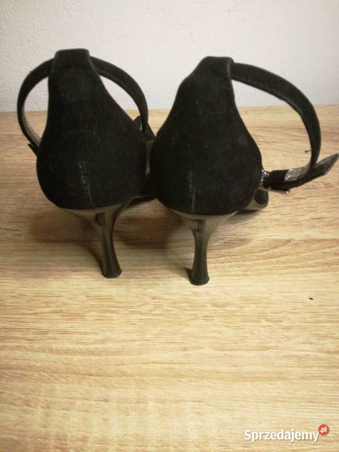 Buty z naturalnej skóry zamszowej czarne Lublin sprzedam