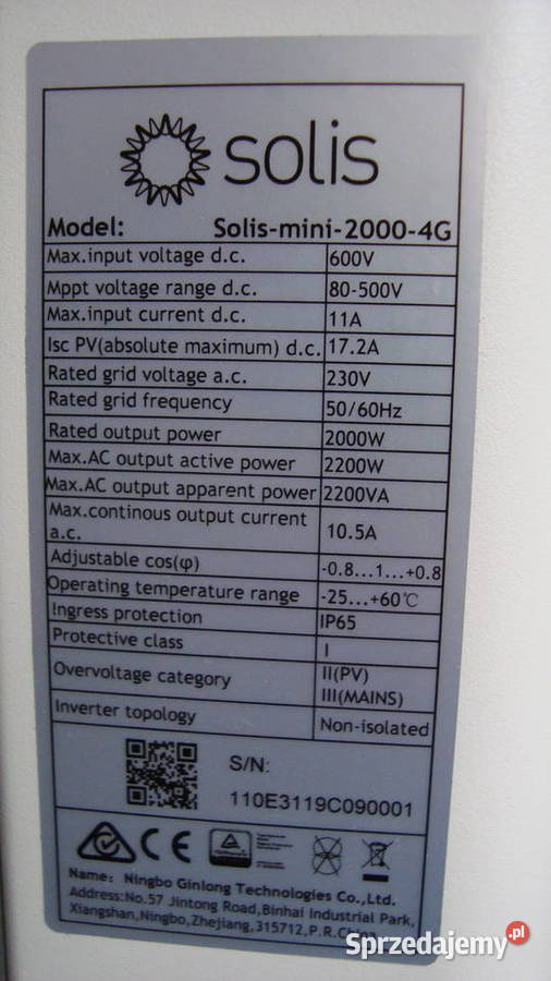 SOLISMINI20004G INWERTER 1FZ DO INST Warszawa