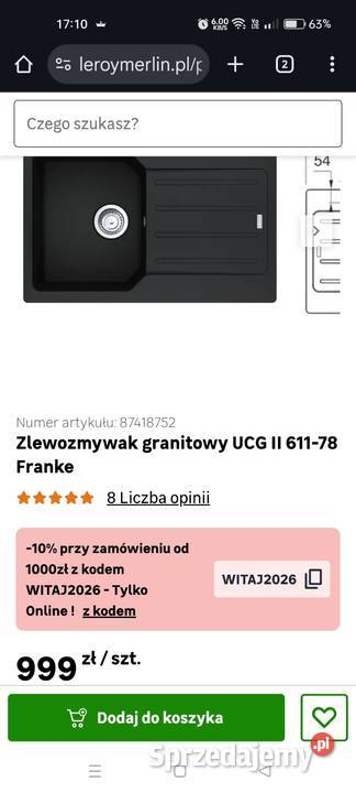 Zlewozmywak Franke lubuskie Gorzów Wielkopolski