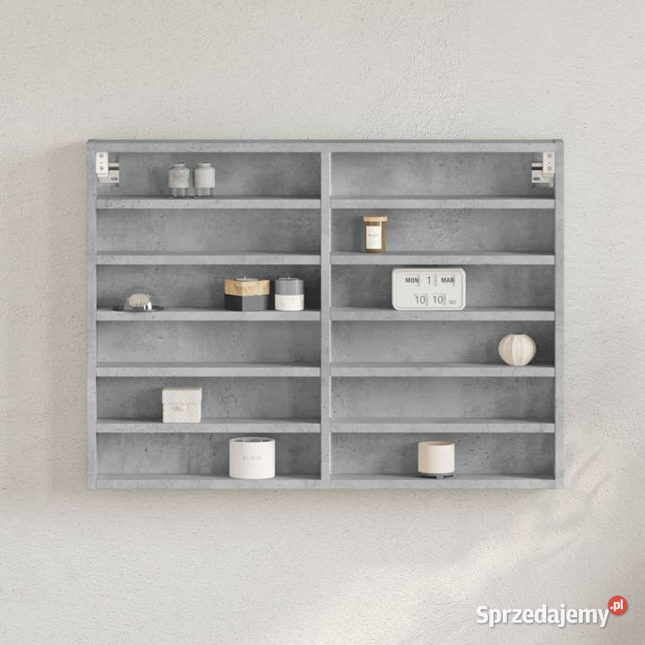 Witryna szarość betonu 80x85x58 materiał Warszawa