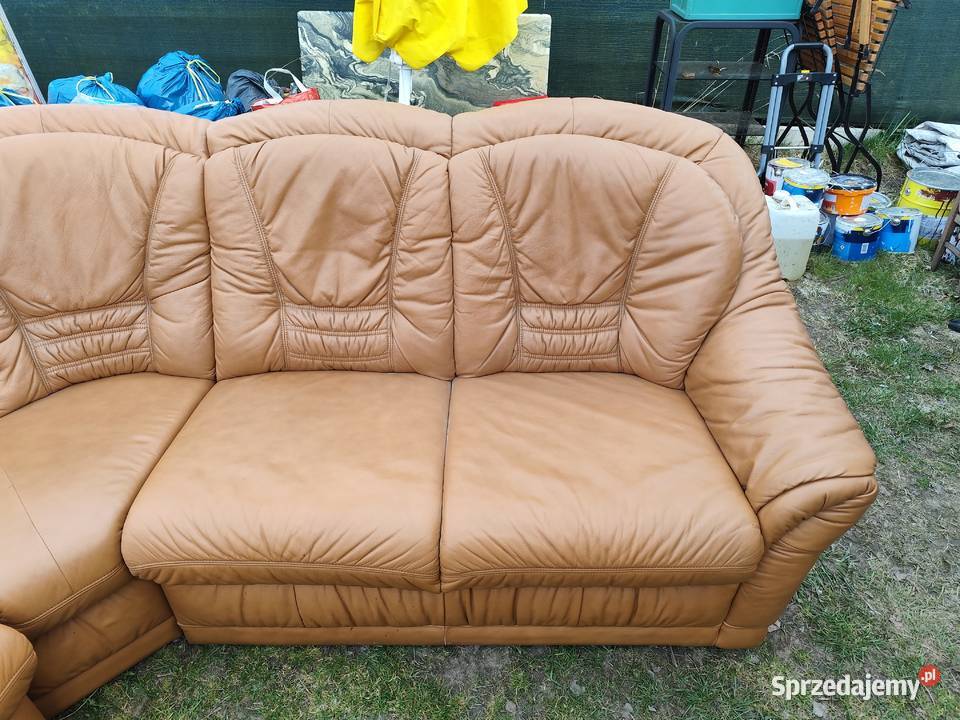 Narożnik skórzany Himola plus fotel Lubin