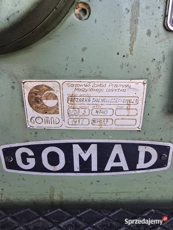 Frezarka dolnowrzecionowa GOMAD DFDA3 wielkopolskie Pięczkowo