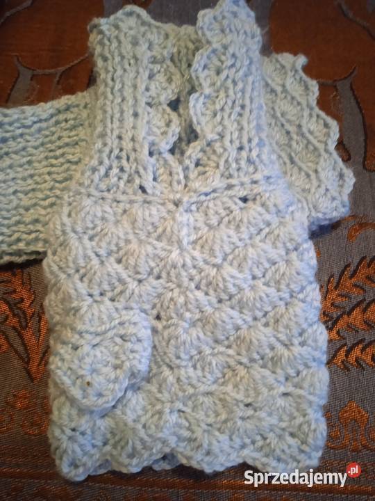 CIEPŁE MITENKI ROZBIELONY GOŁĘBI BŁĘKIT Dla kobiet wielkopolskie Piła