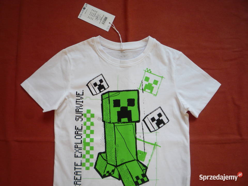 Nowa Guppy 146152 Biała koszulka Minecraft czarny Szczecin