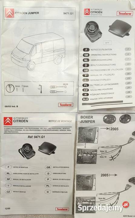 ALARM SAMOCHODOWY CITROEN JUMPER 2005 9471G1