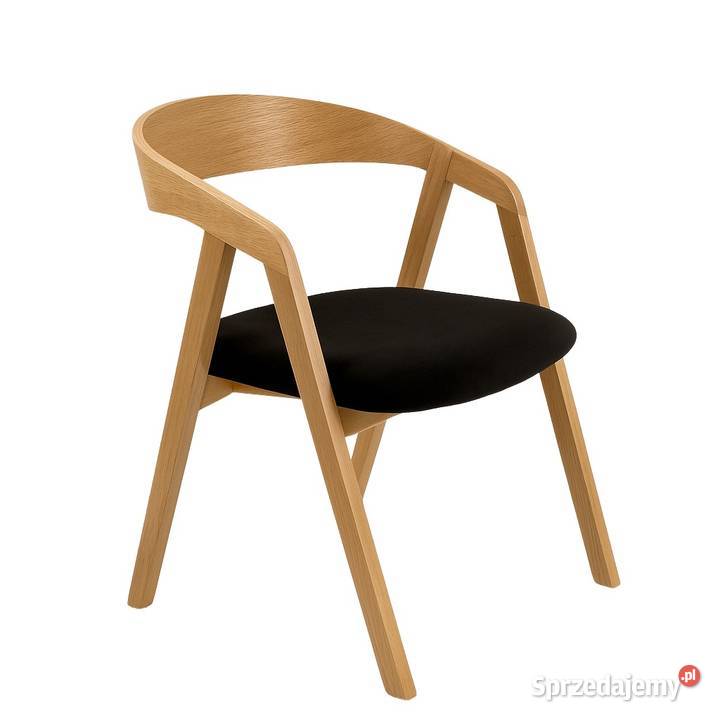 Krzesło Drewniane Tapicerowane Czarny KDD58 Krzesła