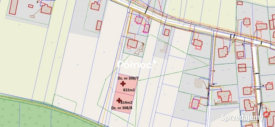 2 działki z MPZP 822m2 i 814m2 Łazy gm Łuków
