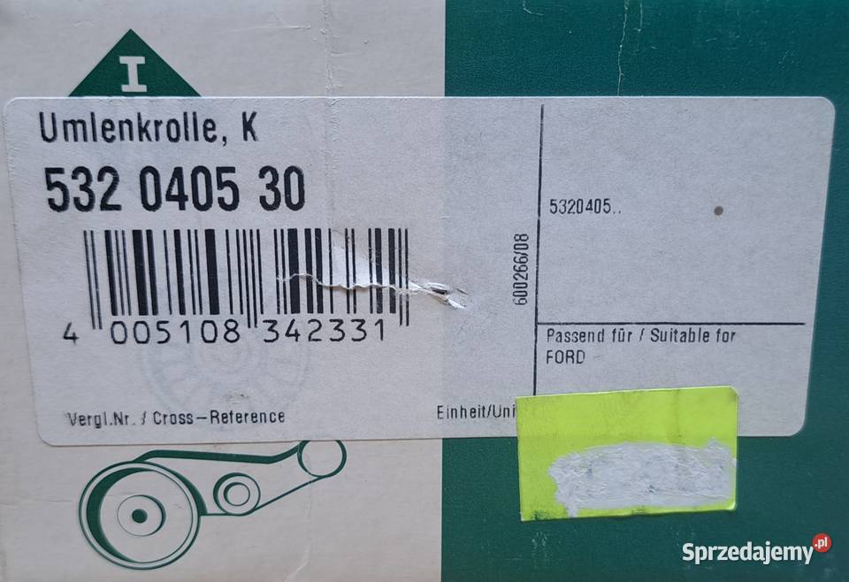 INA 532040530 ROLKA PROWADZĄCA FORD FIESTA IV osobowe Mielęcin