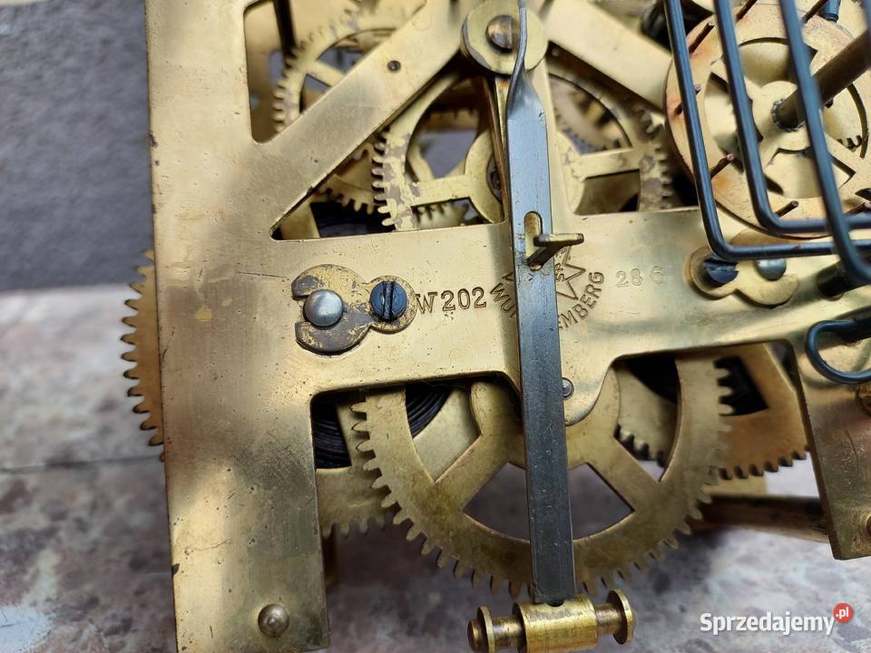 655 Mechanizm starego zegara ściennego Junghans Tczew