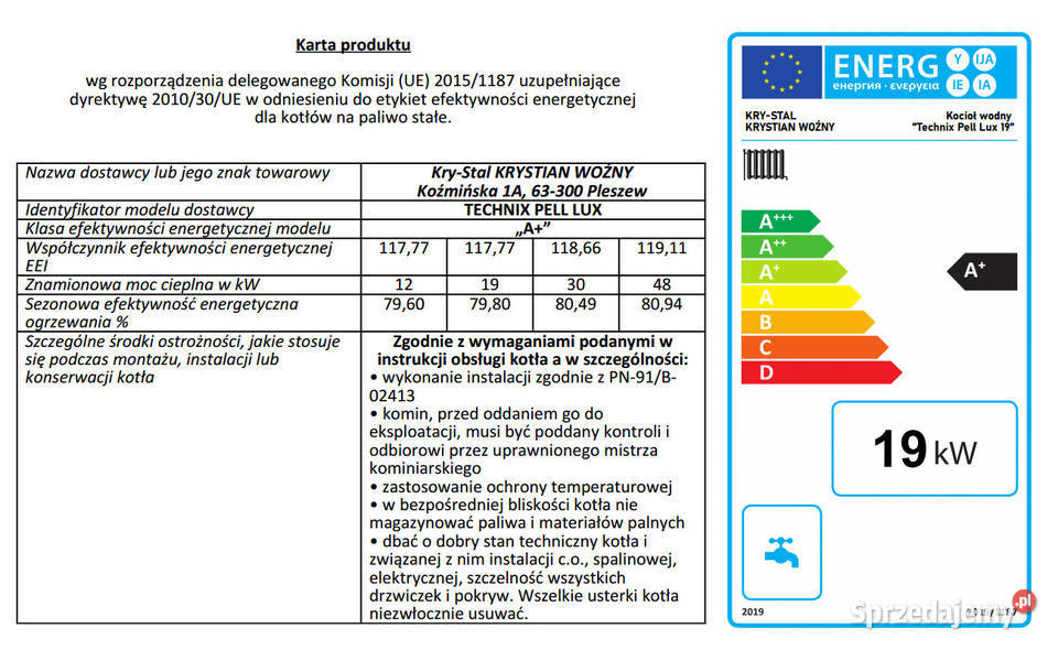 Kocioł piec na pellet Technix Pell Lux 19KW Pleszew
