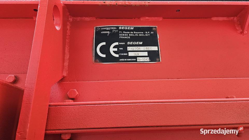 Rębak mobilny SEGEM Castor 2500 na hakowca Karsin