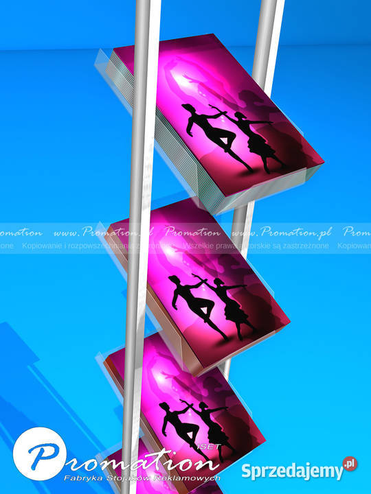 Stojak reklamowy na plakat A2 z kieszeniami na Biuro Wrocław