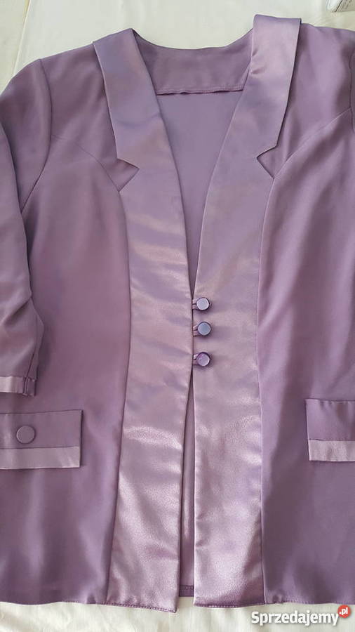 KOMPLE bluzka wdzianko narzutka blezer duży fioletowy Złotniki