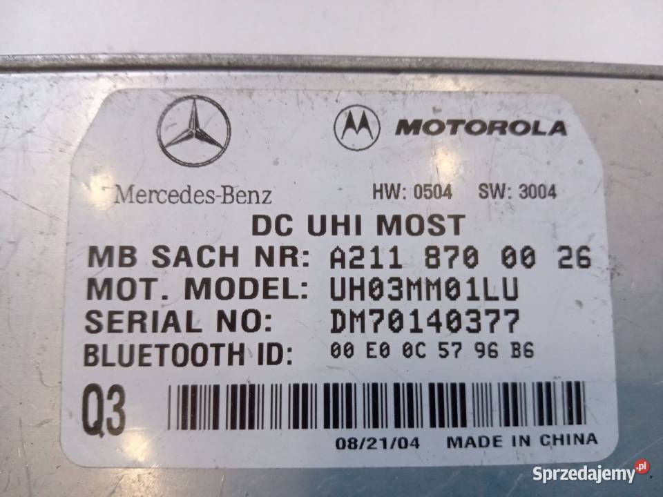 MODUŁ BLUETOOTH MERCEDES C W203 E W211 CLS W219 wielkopolskie Nowy Tomyśl sprzedam