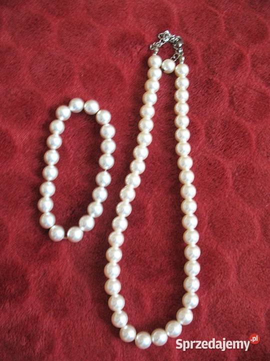 Perły krótki naszyjnik z kremowych pereł i Siedlce