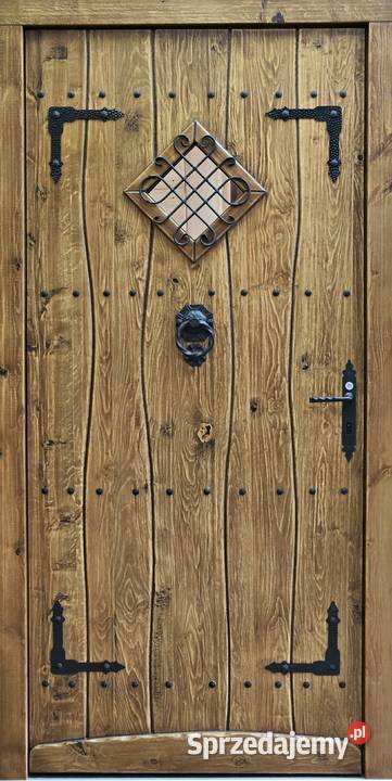Drzwi DŁUGOSZ drewniane zewnętrzne wejściowe Katowice