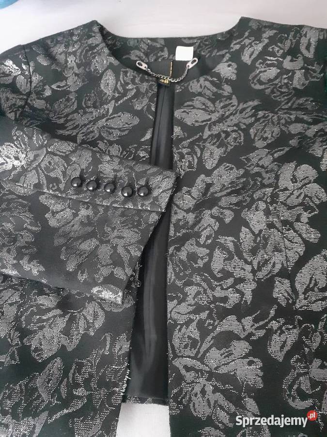 bolerko w kwiaty M sylwestrowe czarny