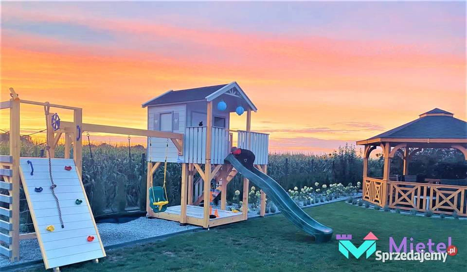 Domek z dużą piaskownicą zestaw dziecięca Stopnica