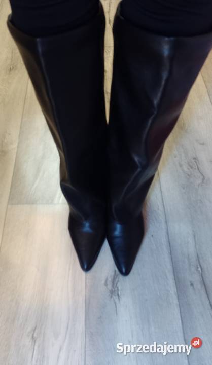 4142 Ekskluzywne czarne wygodne Kozaki kowbojki Kraków sprzedam