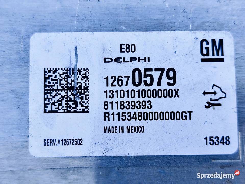 Opel Astra K 14T STEROWNIK KOMPUTER SILNIKA Przemęt