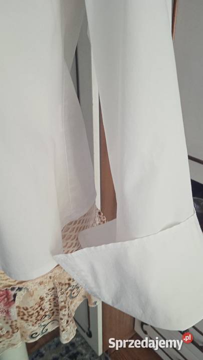BIAŁA BAWEŁNIANA FRANCUSKA BLUZKA NA ZAMEK r 42 Piła