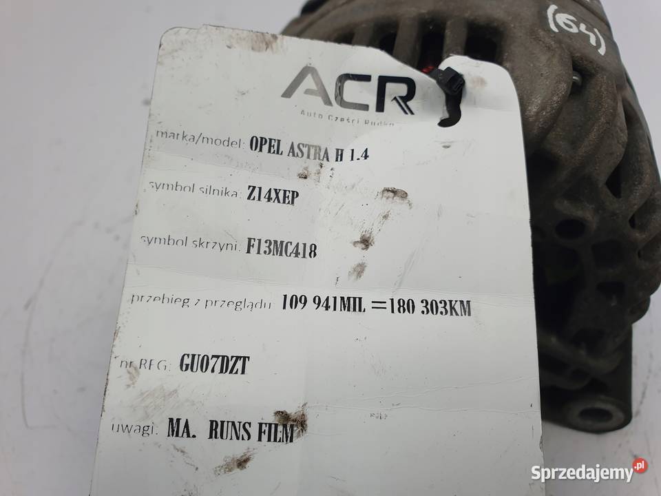 ALTERNATOR Opel Astra III H 14 16V bosch osobowe lubelskie Chełm