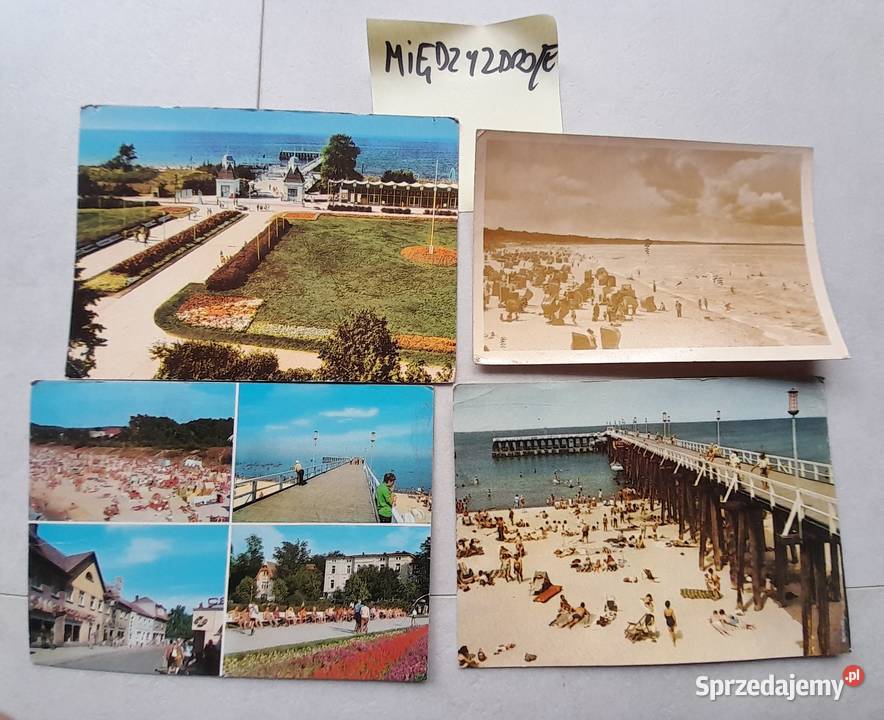 Stare kartki pocztowe pocztówki PRL Bałtyk Łeba śląskie Dąbrowa Górnicza
