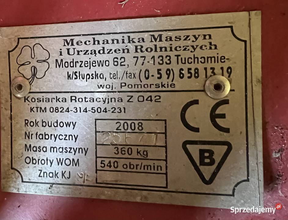 Kosiarka rotacyjna Z 042 Pozostałe Turkowice