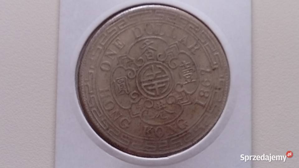 Moneta 1 dolar 1867 r Hong Kong
