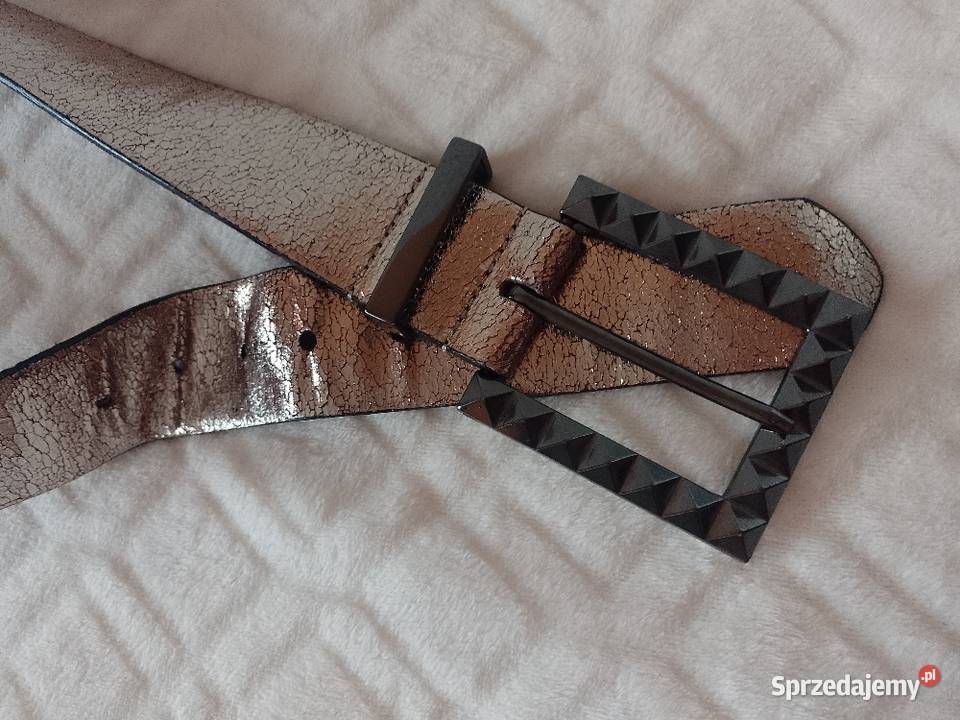 RIVER ISLAND Leather skórzany pasek metaliczny z małopolskie Kraków