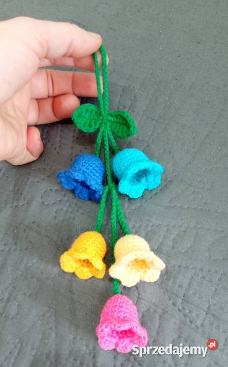 Dzwoneczki wykonane na szydełku zawieszka Łask