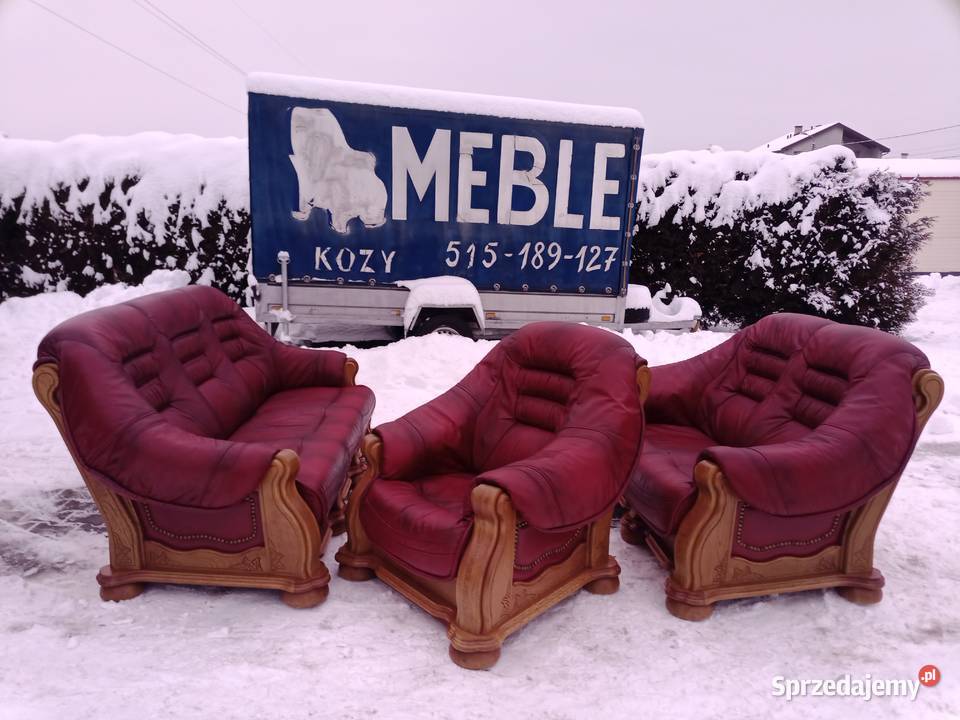 Komplet Wypoczynkowy KLER 321 i Pufa i Ława Dąb Kozy