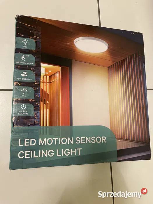 Lampa LED z czujnikiem ruchu 24W wodoszczelna Kinkiety Żary