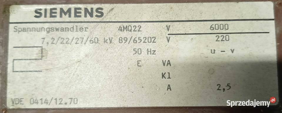 Przetwornica konwerter napięcia 4MQ22 SIEMENS Skierniewice