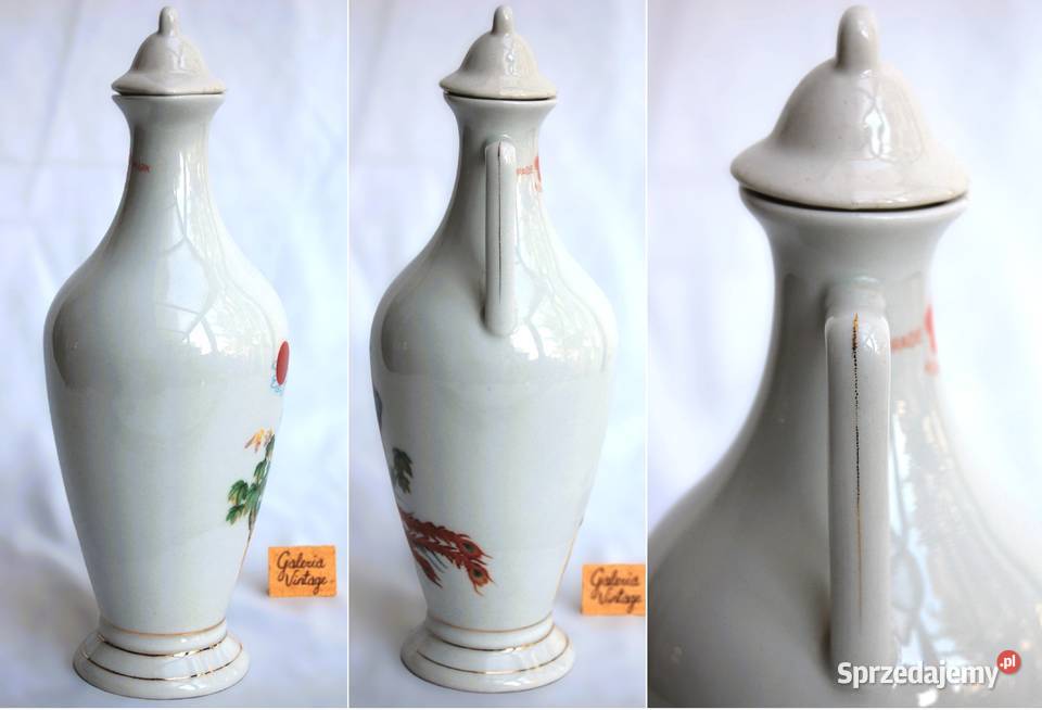 Dzbanek karafka na sake chińska porcelana Hong biały Lublin