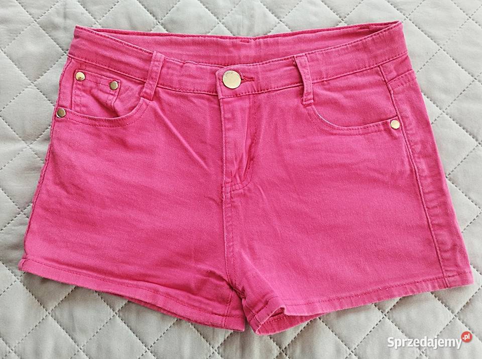 Bawełniane letnie jeansowe spodenki Fuksja Bez wzoru Pozostałe Olsztyn sprzedam