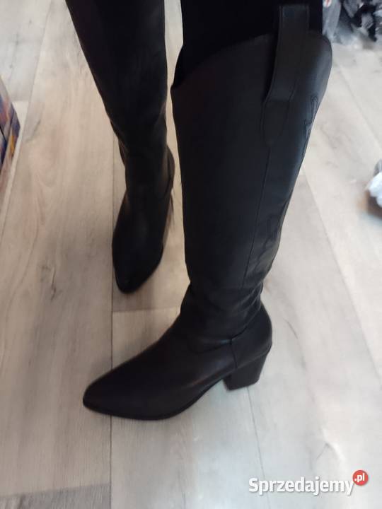 40 Czarne wyszywane Kozaki kowbojki NOWE Kraków