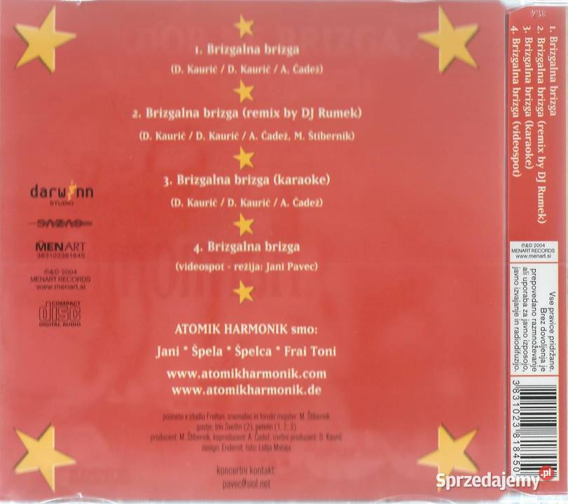 Maxi CD Atomik Harmonik Brizgalna Brizga 2004 Muzyka Brwinów