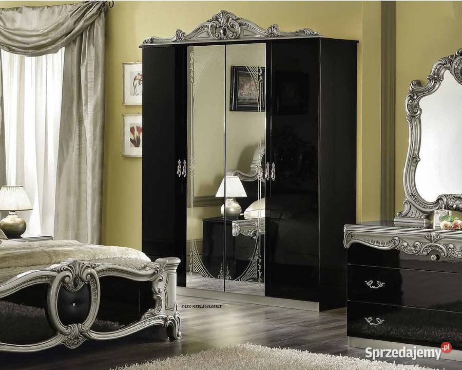 Klasyczna sypialnia Barocco 4d czarnosrebrna Przemyśl