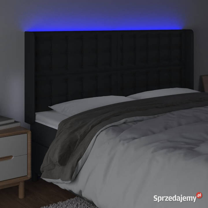 Zagłówek do łóżka z LED czarny 163x16x118128 Warszawa