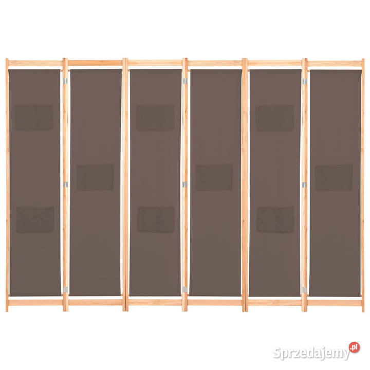 Parawan 6panelowy brązowy 240 x 170 x 4 tkanina Dom i Ogród Warszawa sprzedam