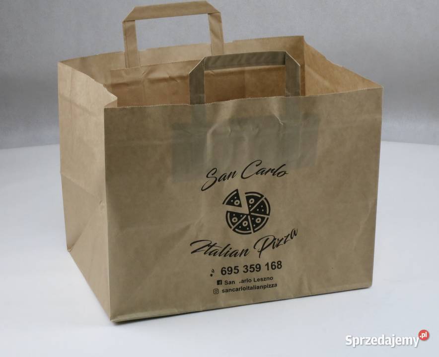 Torba papierowa EKO 2452232 szara z uchwytem na